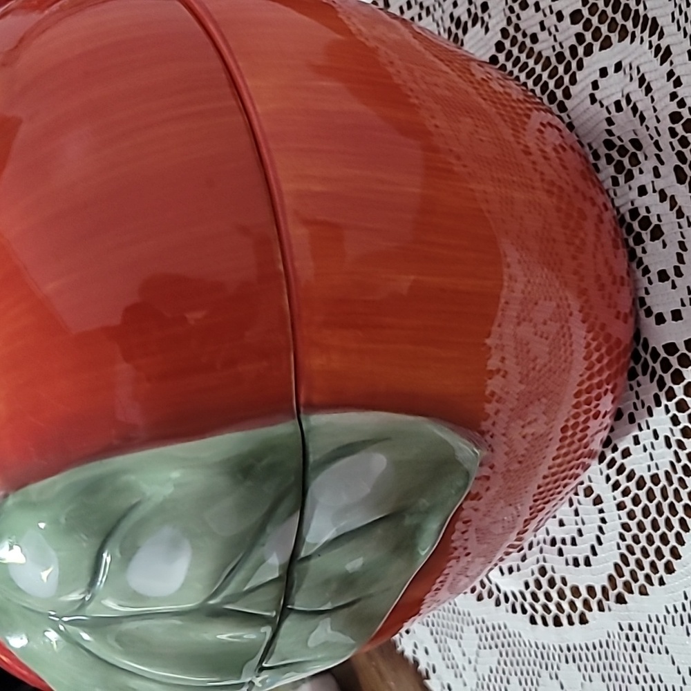 HOME Vintage Red Apple Ceramic Cookie Jar - Picture 3 of 10